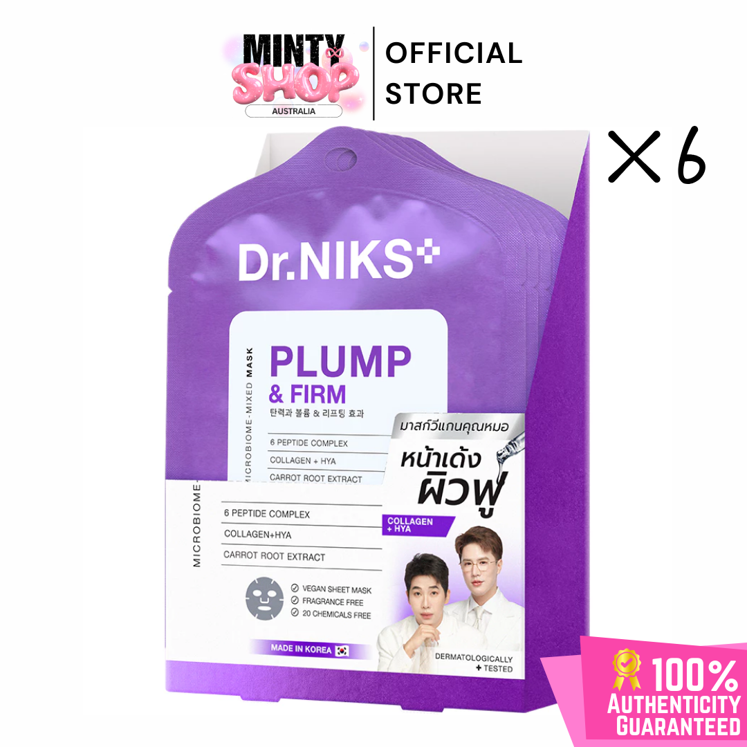 Dr.NIKS Plump & Firm Microbiome-Mixed Mask (1 Box x 6 Sheets)