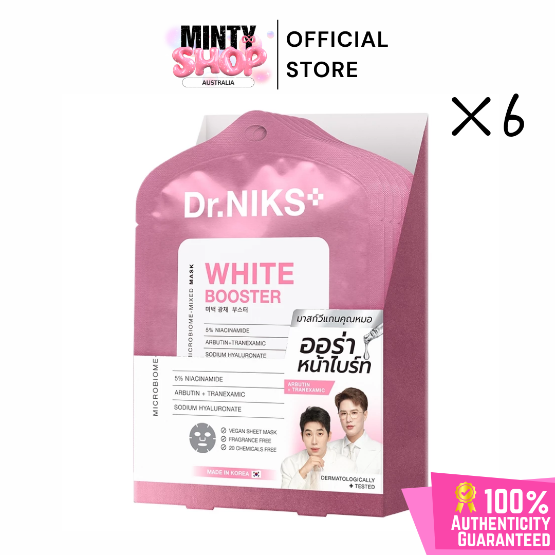 Dr.NIKS White Booster Microbiome-Mixed Mask (1 Box x 6 Sheets)