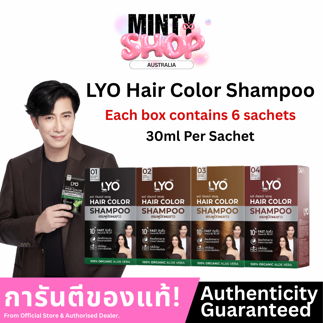 LYO Hair Color Shampoo Natural Extracts | 6 Sachets/Box