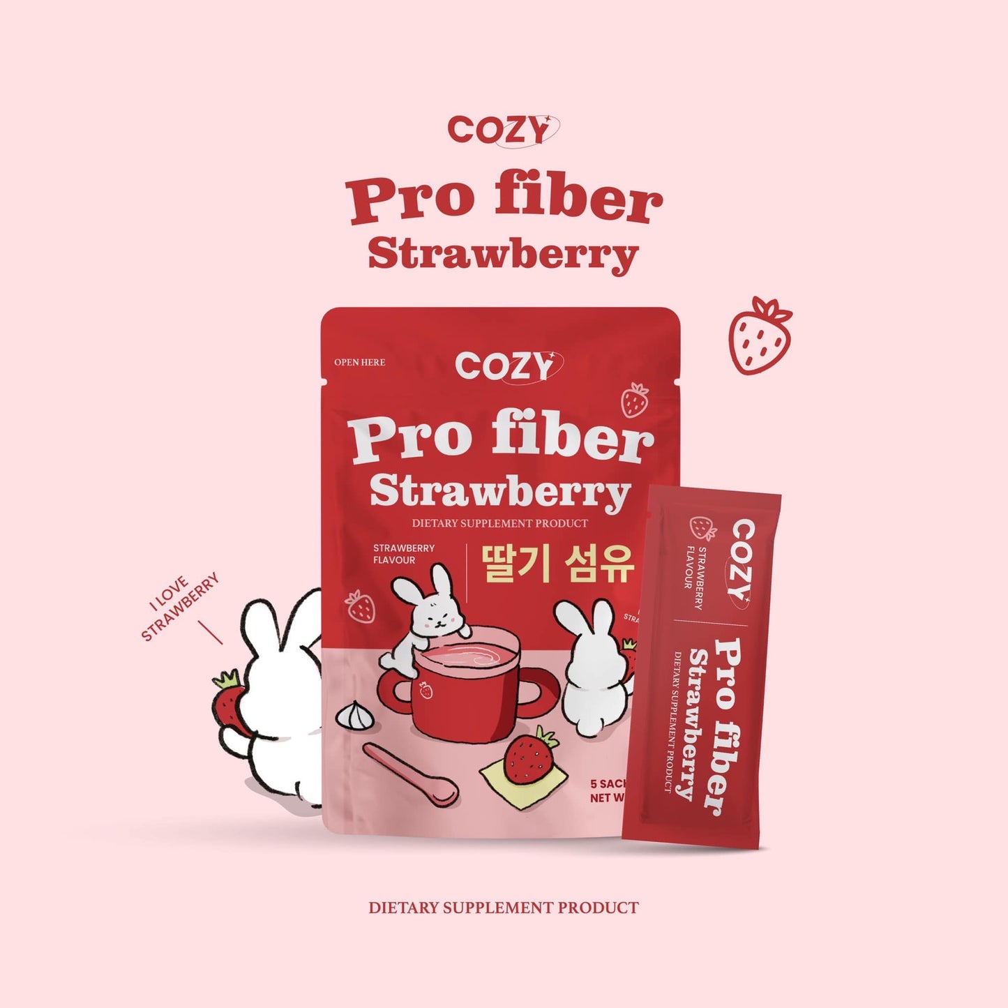Cozy Pro Fiber Strawberry🍓 5 Sachets