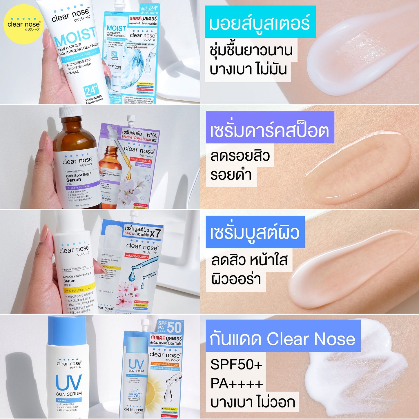 Clear Nose รวมครีมซองราคาประหยัด