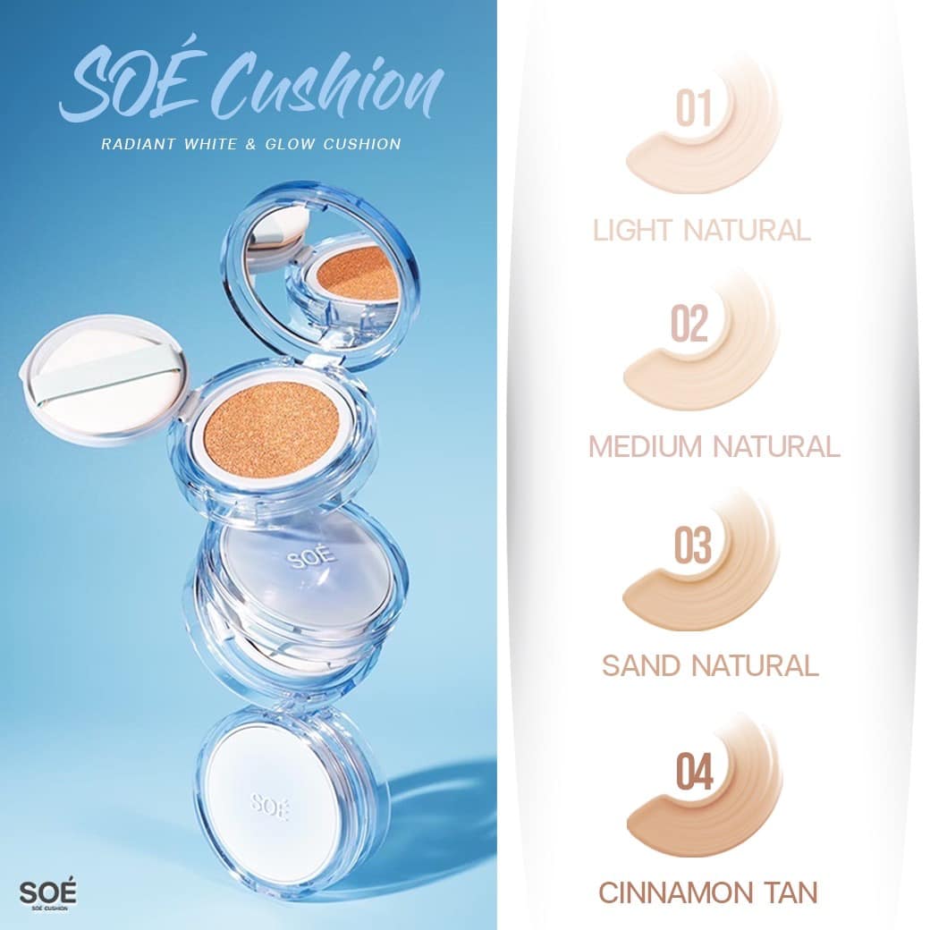 SOÉ RADIAENT WHITE & GLOW CUSHION SPF42 pa+++