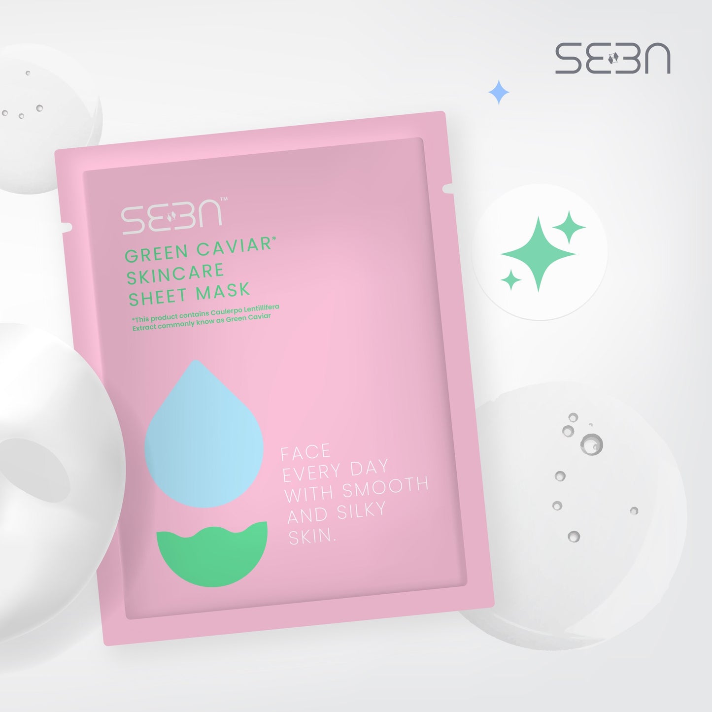 SEEN Green Caviar Skincare Sheet Mask x 1 Sheet