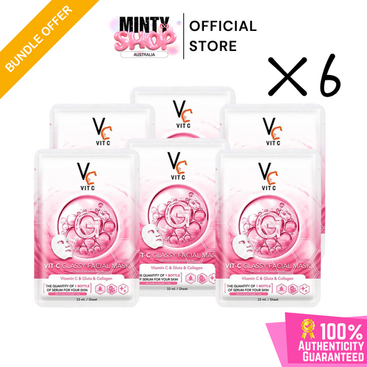VC Vit C Glassy Facial Mask Box Set 6 Sheet