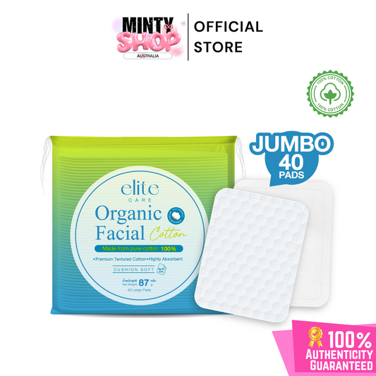 ELITE CARE Organic Facial Cotton Pad – 87 g – 40 Pads (9x11 cm)