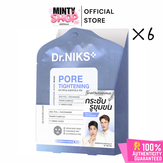 Dr.NIKS Pore Tightening Microbiome-Mixed Mask (1 Box x 6 Sheets)