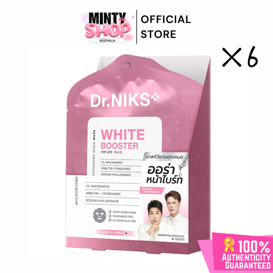 Dr.NIKS White Booster Microbiome-Mixed Mask (1 Box x 6 Sheets)