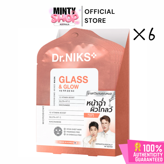 Dr.NIKS Glass & Glow Microbiome-mixed Mask (1 Box x 6 Sheets)