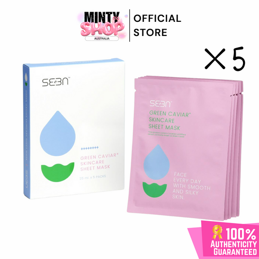 SEEN Green Caviar Skincare Sheet Mask x 5 Sheets / 1 Box