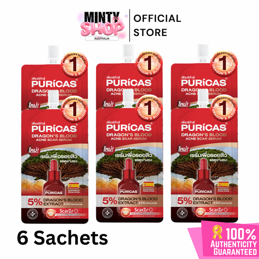[6 Sachets] Puricas Dragon’s Blood Acne Scar Serum 7ml