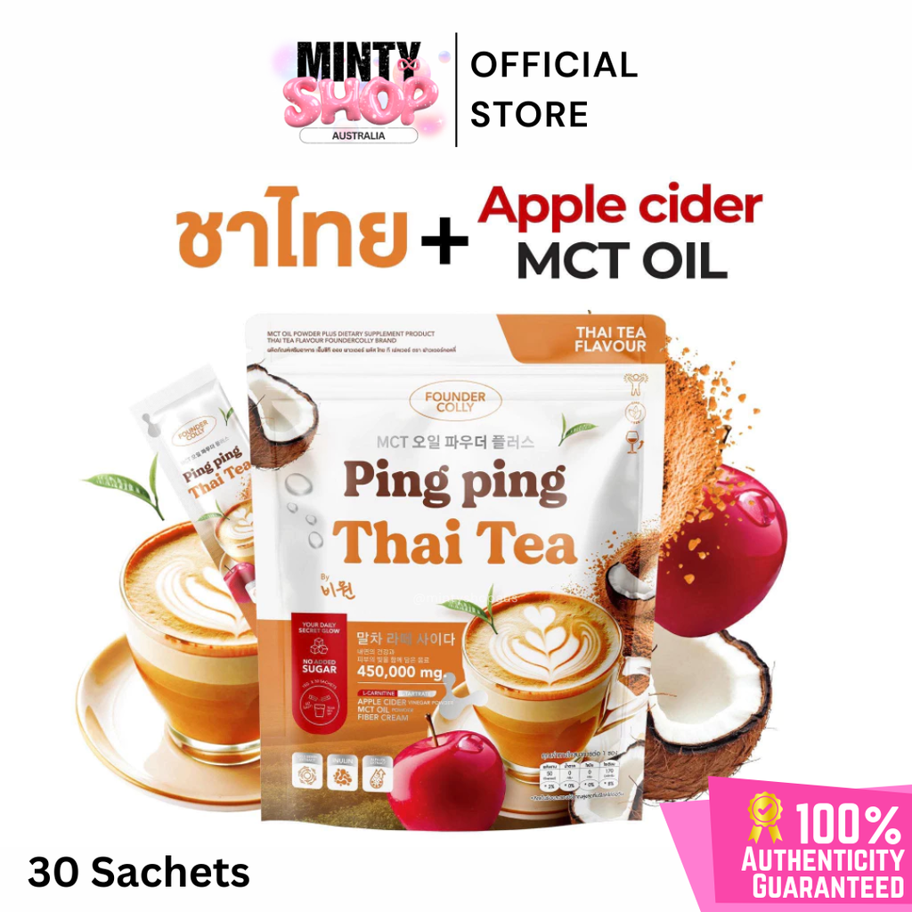 Ping Ping MCT Oil Powder Thai Tea 30 Sachets