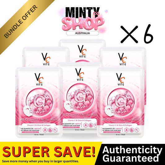 VC Vit C Glassy Facial Mask Box Set 6 Sheet