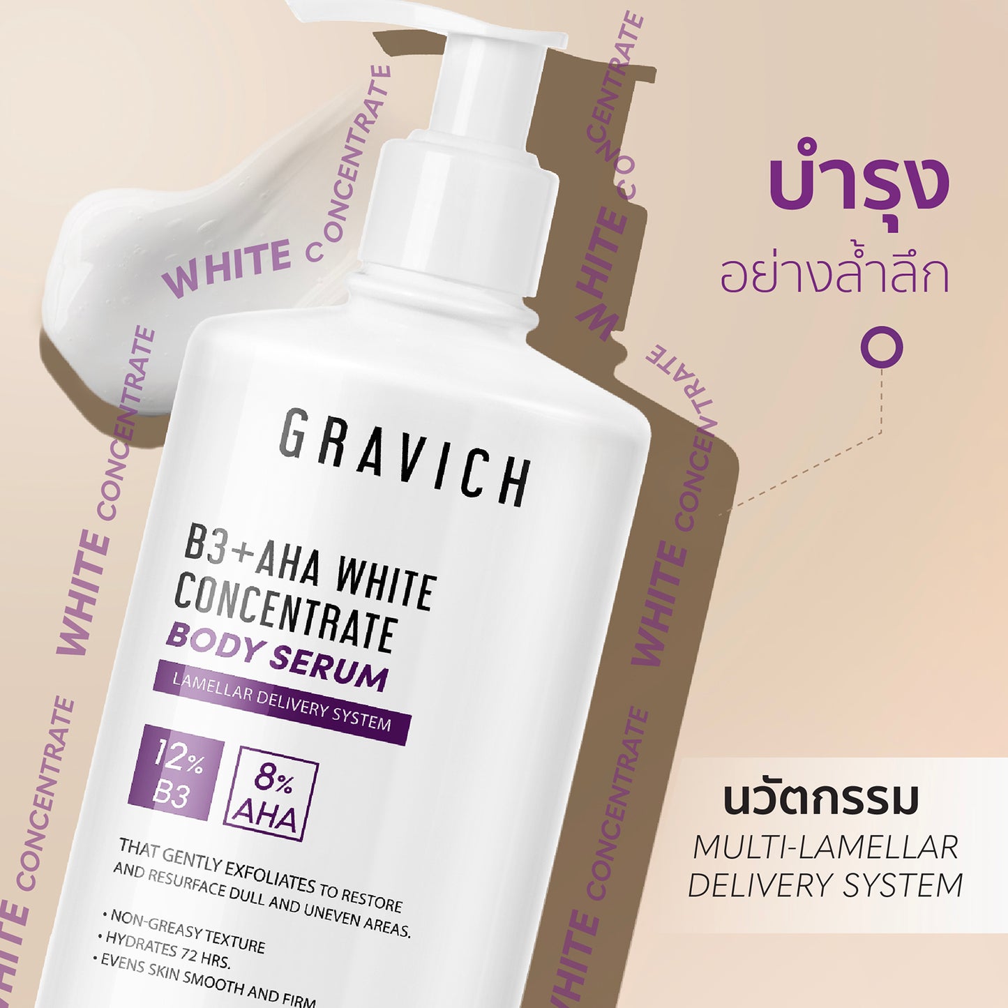 Gravich B3+ AHA White Concentrate Body Serum 200 g