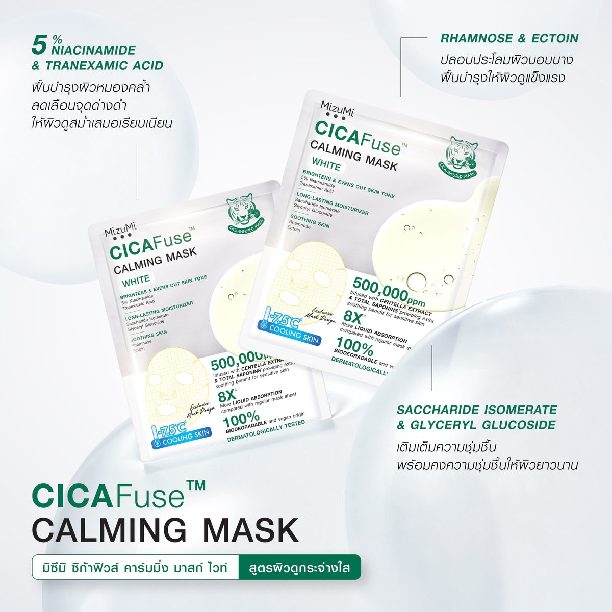 MIZUMI - CICAFuse Calming Mask White 1 Sheet