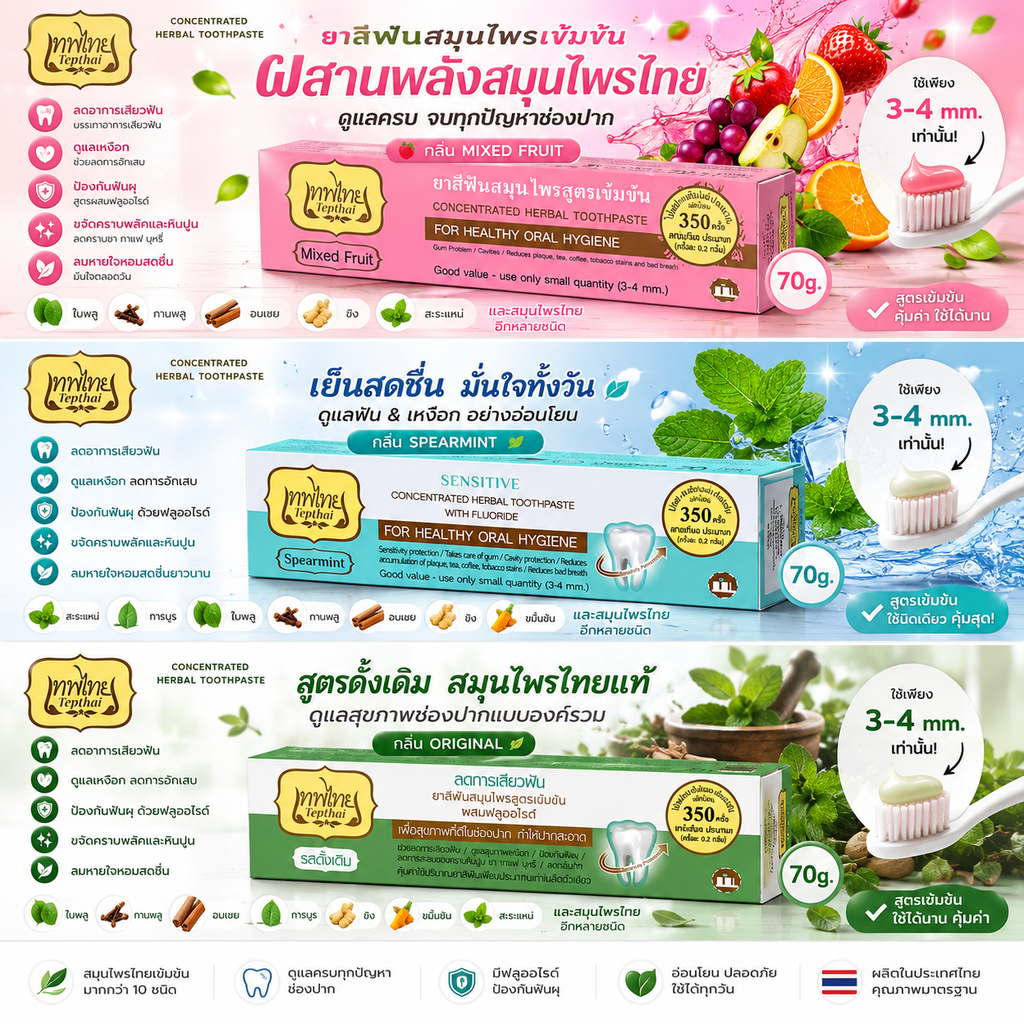 Tepthai Concentrated Herbal Toothpaste 70g