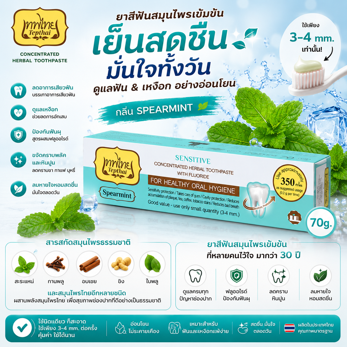 Tepthai Concentrated Herbal Toothpaste 70g