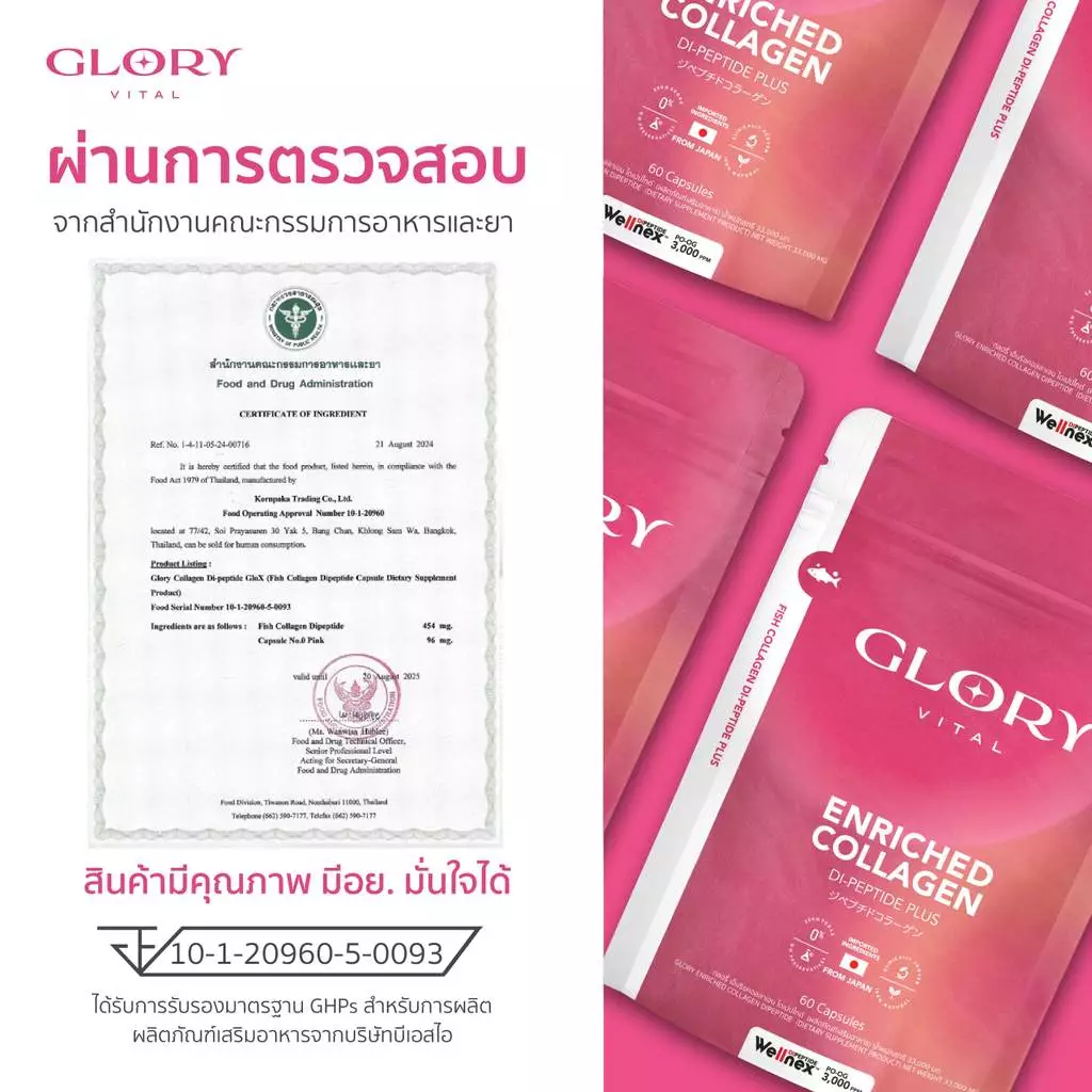 Glory Collagen GLOX Di-Peptide 15X 60 Capsules