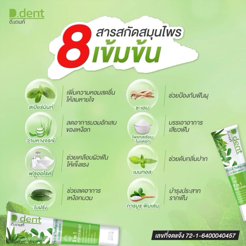 D.dent Herbal Toothpaste 100 g [Pack of 5]