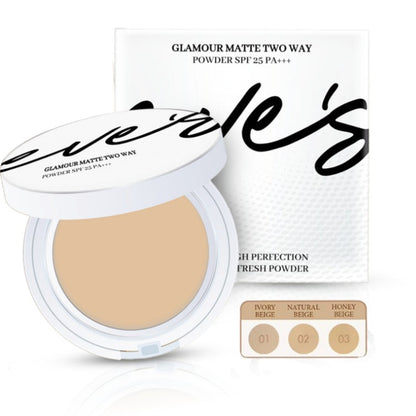 EVE’S GLAMOUR MATTE TWO WAY POWDER SPF 25 PA+++ 7g