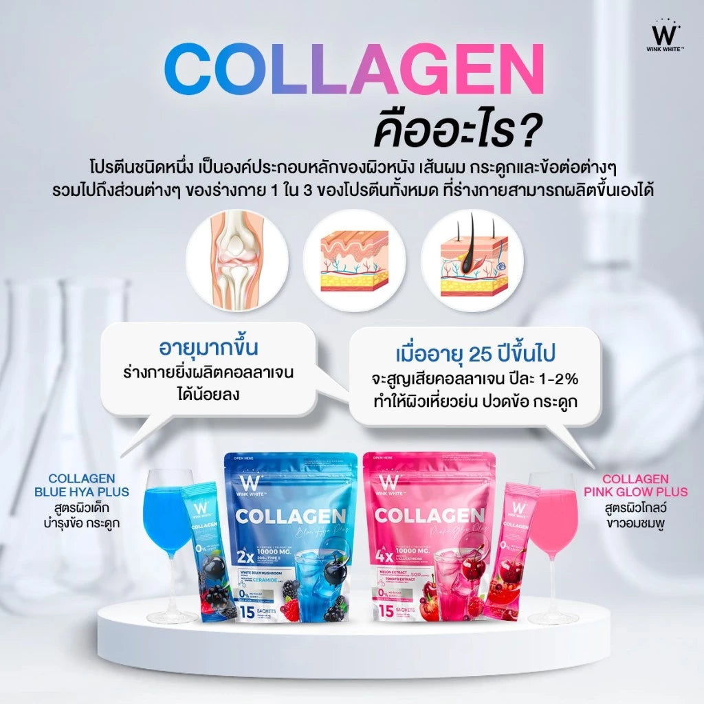 Wink White Collagen Blue HYA Plus 15 sachets Buy 1 Get 1 Free